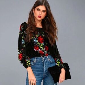 Free People Velvet Bodysuit Whimsy Goth Bodysuit